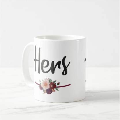 "his and her Couple Matching Mug Set of 2 White Ceramic Mug