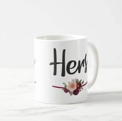 "his and her Couple Matching Mug Set of 2 White Ceramic Mug