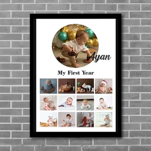 Personalised Baby's First Year Photo Frame Tap the button below to order via WhatsApp!