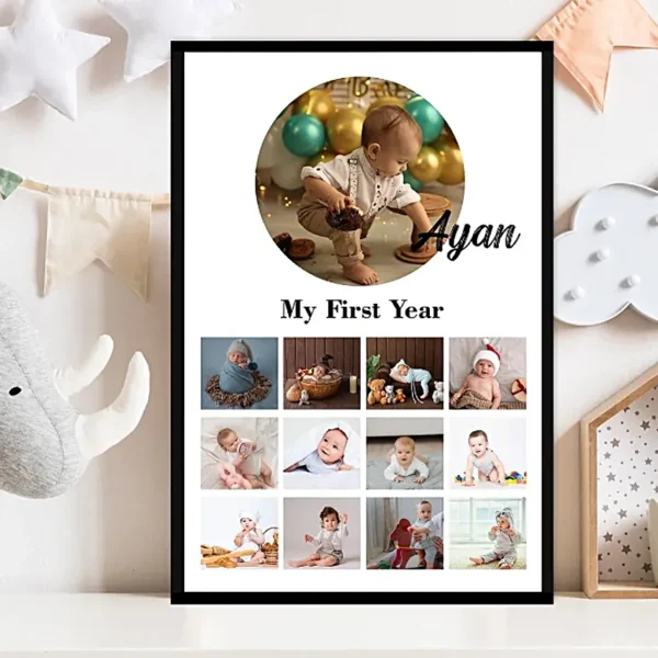 personalised-babys-first-year-photo-frame_3 Personalised Baby's First Year Photo Frame Tap the button below to order via WhatsApp!