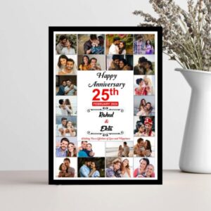 "Royal Silver Jubilee Anniversary Frame – Customized Gift"