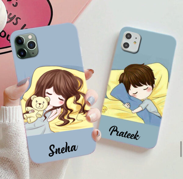 128-Distance-Love-Couple-Phone-Case Custom Name Cute Couple Phone Cover