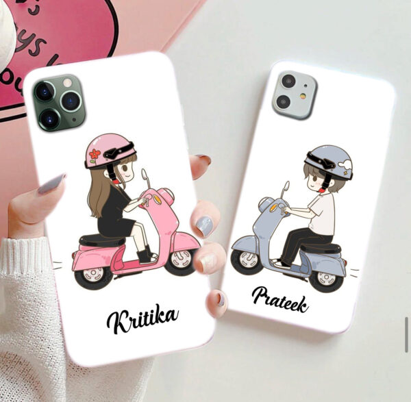 139-Love-on-Vespa-Couple-Phone-Case Be in Love Couple Phone Case