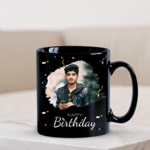 Personalized Black Ceramic Birthday Mug, 350 ml |