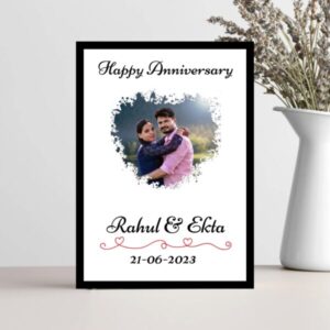 "Classic Wooden Anniversary Frame – Handmade in Bikaner"